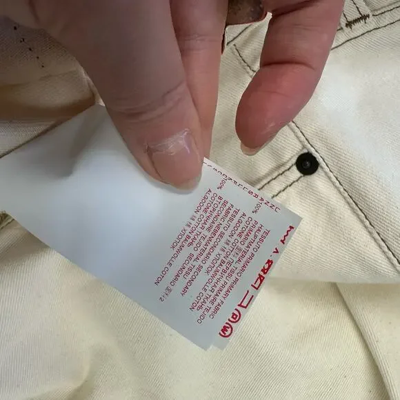 NWT MARNI Raw Cotton Drill White Size 29 Contrast Stitch Straight Leg Jeans
